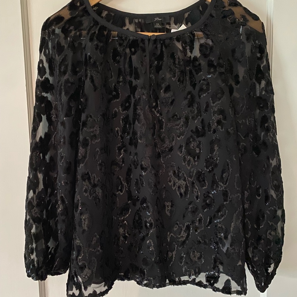 Never worn Jcrew blouse black velvet XS